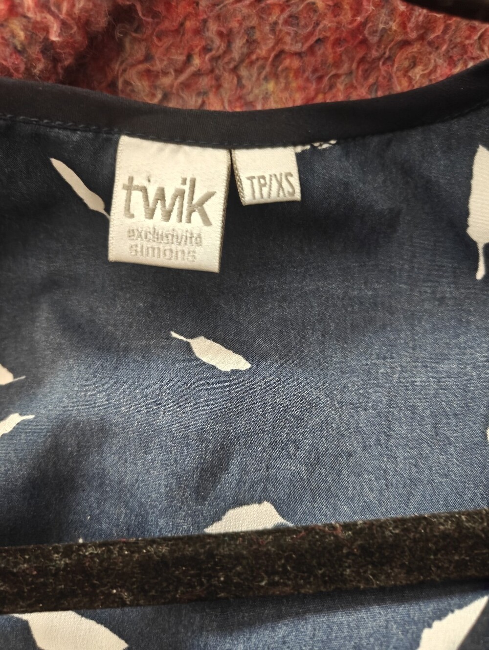 Twik Sleeveless Navy Blue Printed Drawstring Dress - Picture 6 of 6